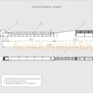 Линия формования сахарного печенья на под печи
